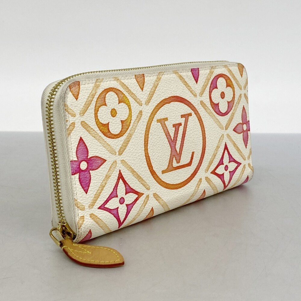 Louis Vuitton Monogram Tile Zippy Wallet M11455 Coral Women's Long P2542604 - Picture 2 of 9